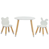 ZNTS Kids Wood Table and Chairs Set, Toddler Play Table with 2 Chairs, 3 Pieces Children Multi-Activity 92483945