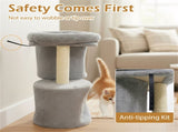 26" Compact Cat Tree with 2 Condos & Sisal Scratching Posts, Anti-Tip Cat Tower for Small Spaces 29418912