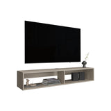 TV Stand 10.4" H, with 2 Shelves, White Oak B097P250854