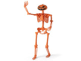 5.5ft Life-Size Halloween Skeleton with Pumpkin Head - Orange Color, Fully Poseable Joints 28854168