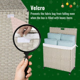 Laundry Hamper With Lid PE Rattan Powder Coating Frame Clothes Hampers with 02 Removable Bags, W2391P167709