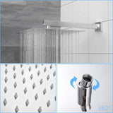 Dual Shower Head - 12 Inch Wall Mounted Square Shower System with Rough-in Valve,Chrome W1243132125