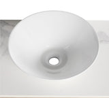 ZNTS Ceramic Round Above Counter White Bathroom Sink Art Basin W99969283