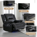 3 Seater Home Theater Recliner Manual Recliner Chair with a LED Light Strip Two Built-in Cup Holders WF323623AAB