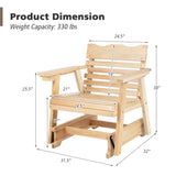 Outdoor Wood Rocking Chair with High Back and Widened Armrests 41470486