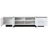 ON-TREND White & Black Contemporary Rectangle Design TV Stand, Unique Style TV WF300852AAK