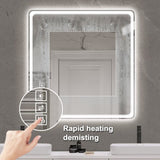 40x32 Inch LED Bathroom Mirror Vanity Mirrors with Front Lights Wall Mounted Anti-Fog Frameless Make W2709P179006