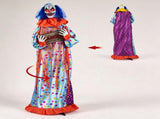 5.6FT Halloween Animatronic Clown, Sound & Button Activated, Animated Moving Clown with Flashing Red 22346544