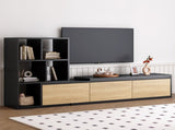 ON-TREND 74.8''-126'' Extendable TV Stand with 3 Tier Bookshelves for TVs up to 110'', Adjustable WF531669AAB