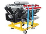 750lbs Rolling Engine Stand,Adjustable Width And Length, with 2pcs Buckle Straps,Yellow--Self-pickup 64415047
