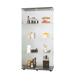 ZNTS Two-door Glass Display Cabinet 4 Shelves with Door, Floor Standing Curio Bookshelf for Living Room 32822939