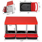 ZNTS 3 Compartment Roll Out Nesting Box with Plastic Basket, Egg Nest Box Laying Box Hens 82562663