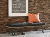 Dark Blue and Black Upholstered Bench B062P145445