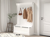 Entryway Bench with Standing Coat Rack, Hall Tree with Shoe Storage Bench, Entryway Organizer with 5 W409P262447
