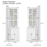 75.25'' Tall Display Cabinet with Single Tempered Glass Door, China Cabinet Hutch Cabinet with N845P279958W