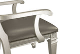 Modern Glam Silver Finish Furniture Set of 2 Armchairs Gray Faux Leather Upholstered Wooden B011125862