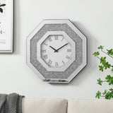 ZNTS Octagonal Mirror Wall Clocks and Artificial Gemstone Wall Clocks W1005P190043