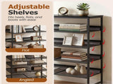 5-Tier Shoe Rack with Wooden Top, Metal Storage Shelf for 16-20 Pairs, Rust-Resistant Entryway Shoe 00122080
