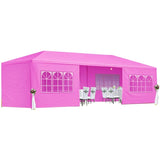 10x30' Wedding Party Canopy Tent Outdoor Gazebo with 8 Removable Sidewalls Pink Color W1205P299559