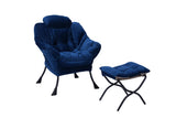 Living Room Chairs Modern Cotton Fabric Lazy Chair, Accent Contemporary Lounge Chair, Single Steel W1899121338