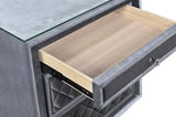 1pc Glam 3-Drawer Nightstand Velvet Tufted Drawer Front Jewelry Tray Faux Crystal Drawer Knobs B011P228567