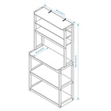 31.50" White and Rustic Brown color 5-Tier Bakers Rack for Kitchen with Storage, Coffee Bar, Kitchen W1412P230431