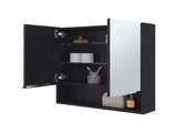 Medicine Cabinet, One Open Shelf, Three Interior Shelves, Black B097133184