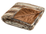 Brown Taupe 780GSM Faux Fox Fur Throw Blanket 60"x80" Double-Sided PV Fleece Lined Blanket 63194343