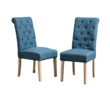 Habit Solid Wood Tufted Parsons Dining Chair, Set of 2, Blue T2574P164541