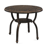 ZNTS Cast Aluminum Outdoor Side Table, Anti-Rust Outdoor Round End Table, Patio Coffee Bistro Table for 65174540