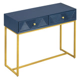 TREXM Modern Sleek Console Table Two Drawers with Stripe Design for Living Room and Entryway N715P201976M