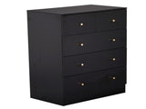 Black particleboard with a textured melamine finish, 66*40*91cm, 32 drawer cabinet, matte gold 54386504