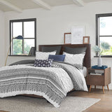 Full/Queen 3 Piece Cotton Duvet Cover Set with Chenille Tufting B03596501