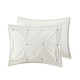 Full/Queen 3 Piece Elastic Embroidered Cotton Duvet Cover Set B03596515