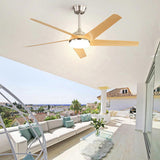52 Inch Modern Ceiling Fan with Dimmable LED Light and Remote Control 5 ABS Blades 3 Color W934P230375
