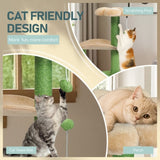 33in Cat Tree, Multi-level Cat Tower with Cat Scratching Post with Curved Perch, Cozy Cat Condo, 52984863