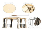 13ft x 13ft Patio Gazebo-Beige-AS 39457079