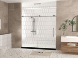 Frameless shower door 56-60 "W x 76" H, 1/4 " Clear Tempered Glass, Explosion Proof Film, W1675P306990