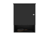Medicine Cabinet 28.6" H, with 1 Door and 3 Shelves, Black B097P250858