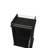Vegas Bar Cart, Two Tier Cabinet With Glass Door, Six Cubbies For Liquor B128P176148