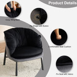 Velvet Accent Chair Barrel Chair with Metal Legs Modern Comfy Armchair Accent Reading Chair for 77803847