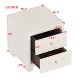 Elegant Velvet Nightstand with 2 Drawers and Crystal Handle, Storage Bedside Table with N733P210398A