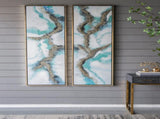 Set of 2 Elongated Modern Abstract Oil Painting,, Rectangle Framed Wall Art, 20" x 71" W2078130293