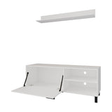 FM FURNITURE Bitter Springs Tv Stand 65" in melamine with Open Storage,pneumatic arms and 1 Door, B128P301381