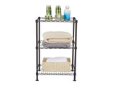 Black 3-Tier Black Wire Shelving Tower 01867869