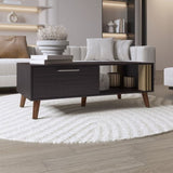 Vance 47" Wide Coffee Table with One Open Shelf and One pull Down Cabinet Door, Living Room, Storage B070P254788