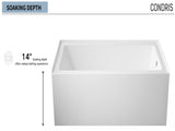 CONDRIS OPAL 60" x 32" Alcove Bathtub Acrylic Soaking Tub with Integral Apron, Right Drain, T5923P494321