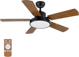 ZNTS 44-inch Ceiling Fan with LED Light and Remote Control, 6-Speed Modes, 2 Rotating Modes, Timer, W1134P230320