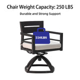 Outdoor Patio Aluminum Swivel Rocker 2PCS with Outdoor-grade Sunbrella Fabric Cushions, Ember Black W1886P163383