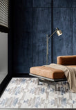 Eno Gamela Blue, Brown, Chocolate, Copper, Grey, Ivory and White Viscose Area Rug B055P315656